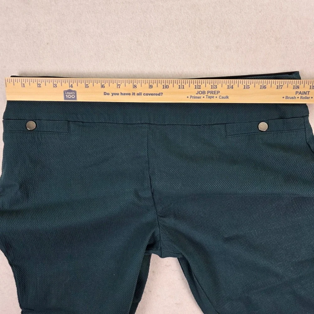 Maurices Women 18W‎ Dress Pants Dark Green Excellent Textured Pull On Tapered
